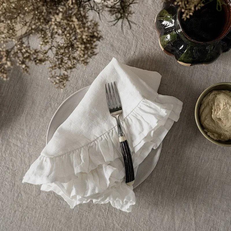 6pcs 35x50cm Soft Handmade Clo - Linen Napkin Set บทวิจารณ์และราคา