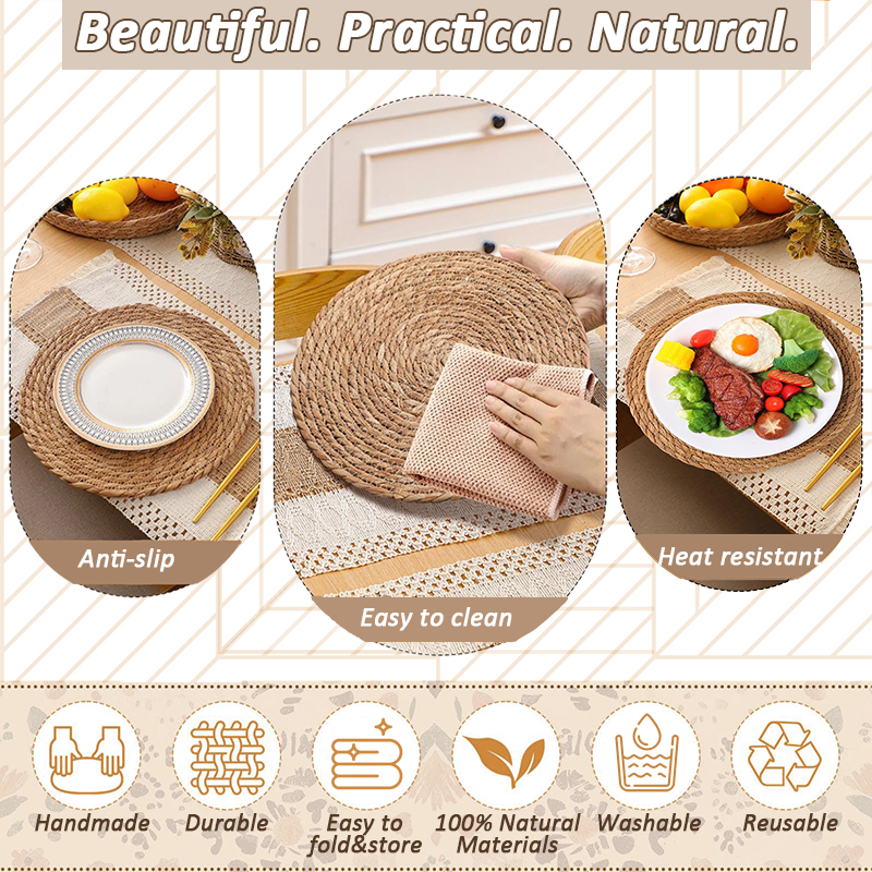 4/6/8 Sets Boho Dining Table D - Linen Napkin Set บทวิจารณ์และราคา