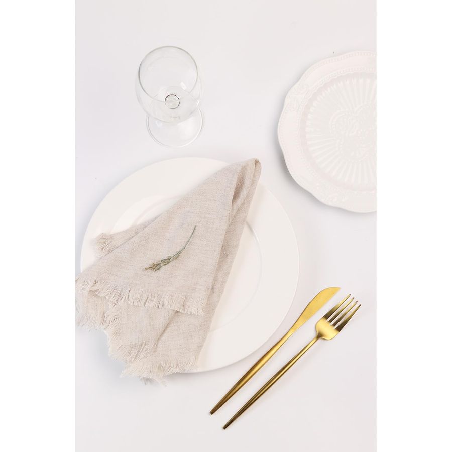 Cloth Napkins with Fringe,18 x - Linen Napkin Set บทวิจารณ์และราคา