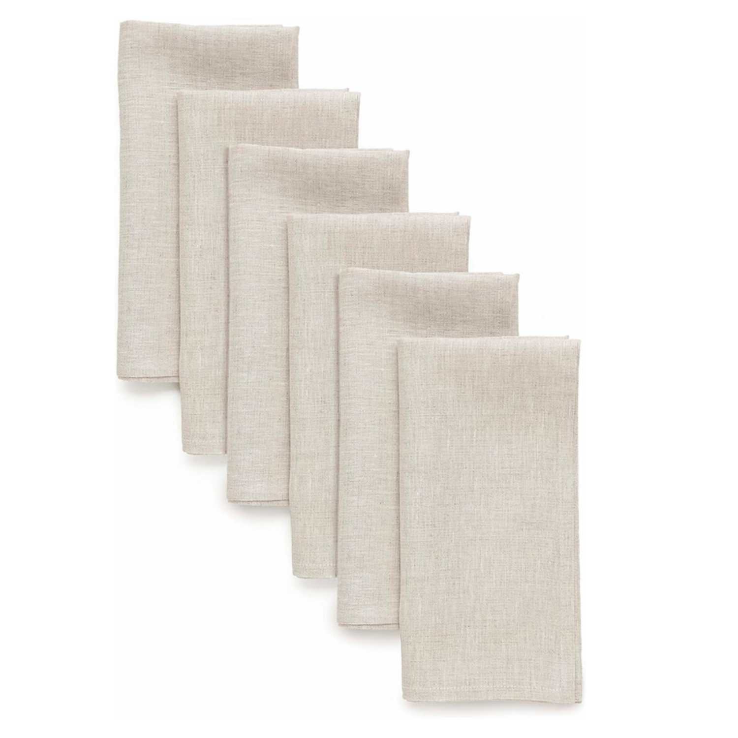 6 Pieces 100% Linen Dinner Nap - Linen Napkin Set บทวิจารณ์และราคา