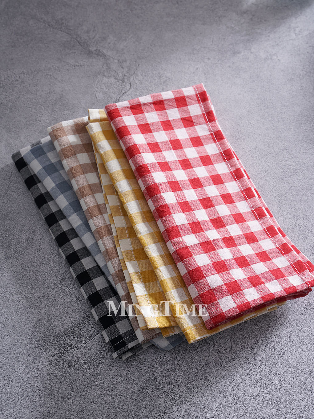 Gingham Napkin 42cm x 42cm Cot - Linen Napkin Set บทวิจารณ์และราคา