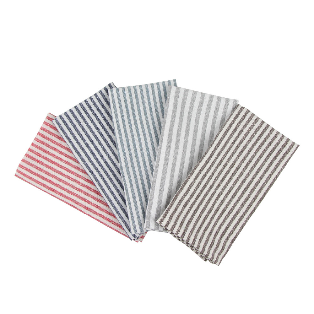 Plain Striped Linen Cotton Ble - Linen Napkin Set บทวิจารณ์และราคา