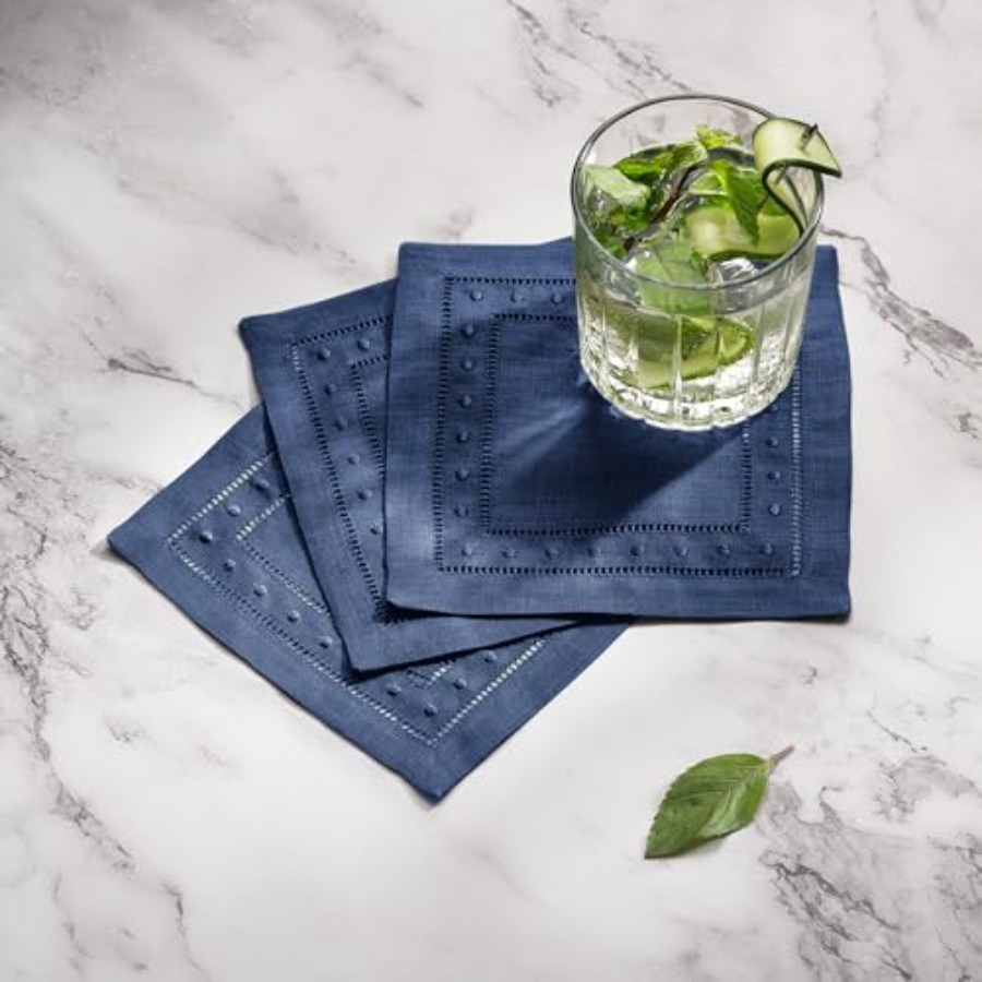 Linen Cocktail Napkins 6 x 6 i - Linen Napkin Set บทวิจารณ์และราคา