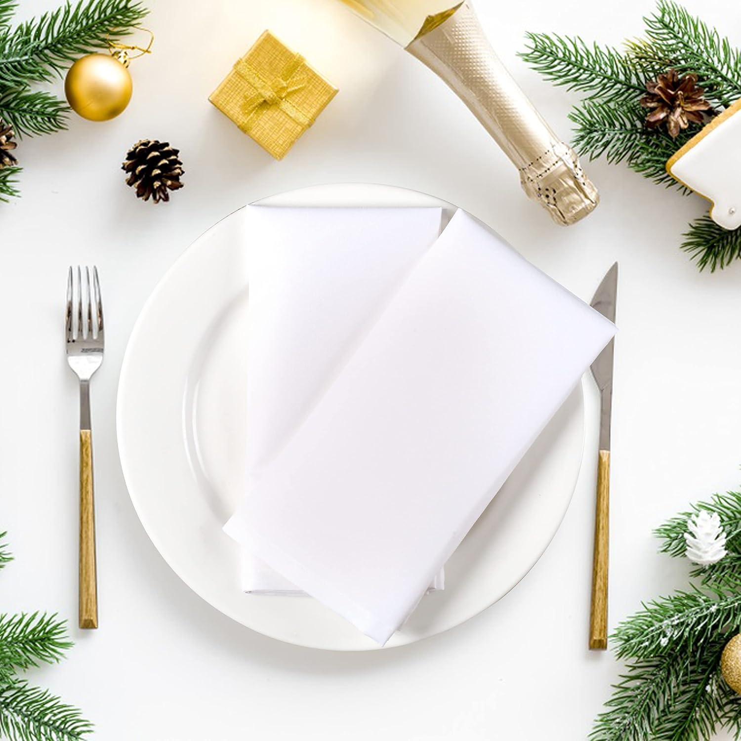 6 Pieces 100% Cotton Dinner Na - Linen Napkin Set บทวิจารณ์และราคา
